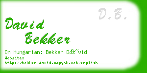 david bekker business card